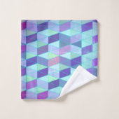 三角形への立方体の幾何学的パターン バスタオルセット (ウォッシュタオル)