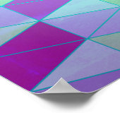 三角形への立方体の幾何学的パターン ポスター (角)