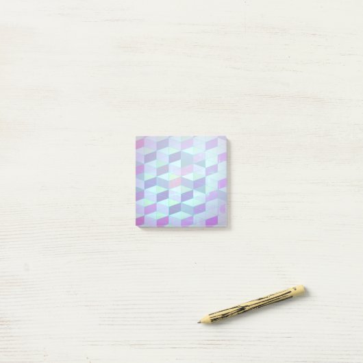 三角形への立方体の幾何学的パターン ポストイット (デスク上)