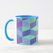 三角形への立方体の幾何学的パターン マグカップ (左)