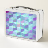 三角形への立方体の幾何学的パターン メタルランチボックス (裏面)