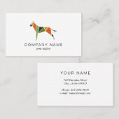 三角形を持つカラフル犬 名刺 (正面/裏面)