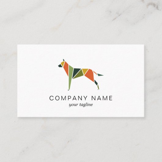 三角形を持つカラフル犬 名刺 (正面)