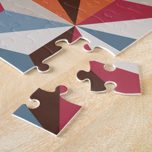 三角形カラフルタイル:ヴィンテージモザイク ジグソーパズル (側面)