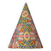 三角形カラフルパッチワーク、手描きアート。 パーティーハット (左)