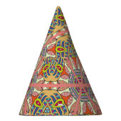 三角形カラフルパッチワーク、手描きアート。 パーティーハット (右)