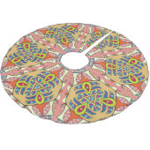 三角形カラフルパッチワーク、手描きアート。 ブラッシュドポリエステルツリースカート (アングル)