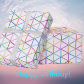 三角形カラフル幾何虹 ラッピングペーパー