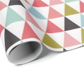 三角形カラフル幾何鮮やかコンテンポラリー ラッピングペーパー (ロールコーナー)