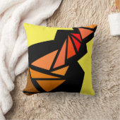 三角形カラフル抽象芸術ジオメトリックイエロー クッション (ブランケット)