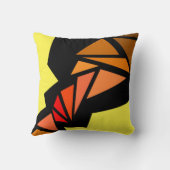 三角形カラフル抽象芸術ジオメトリックイエロー クッション (裏面)