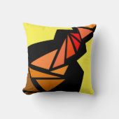 三角形カラフル抽象芸術ジオメトリックイエロー クッション (正面)