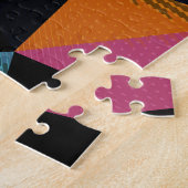 三角形カラフル抽象芸術ジオメトリ背景。 ジグソーパズル (側面)