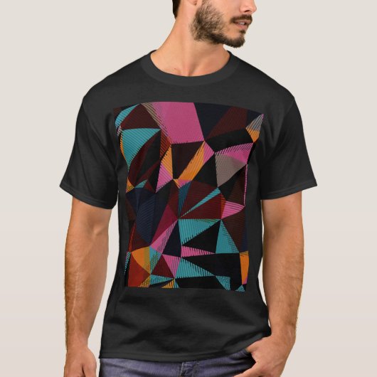 三角形カラフル抽象芸術ジオメトリ背景。 Tシャツ (正面)