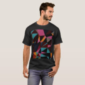 三角形カラフル抽象芸術ジオメトリ背景。 Tシャツ (正面フル)
