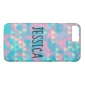 三角形カラフル曇り青 Case-Mate iPhoneケース (裏面(横))