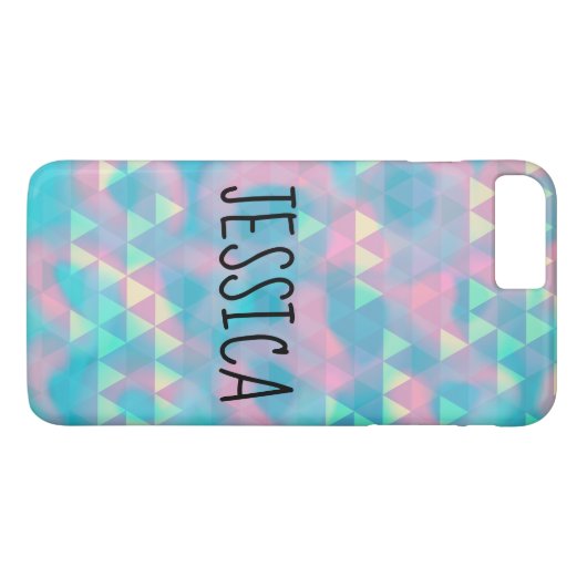 三角形カラフル曇り青 Case-Mate iPhoneケース (裏面(横))