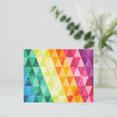 三角形カラフル模様 ポストカード (スタンド正面)