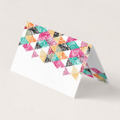 三角形カラフル白ペイズリーオーバーレイ 名刺 (裏面)