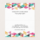 三角形カラフル白ペイズリーオーバーレイ 名刺 (内部フラット)