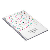 三角形カラフル紙吹雪ノートブパーソナライズされたック ノートブック (右側)