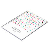 三角形カラフル紙吹雪ノートブパーソナライズされたック ノートブック (左側)