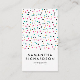 三角形カラフル紙吹雪パターン名刺 名刺
