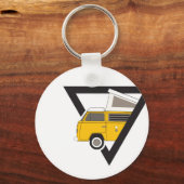 三角形クラシックイエローバス キーホルダー (正面)