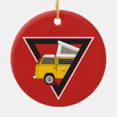 三角形クラシックイエローバス セラミックオーナメント (裏面)