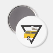 三角形クラシックイエローバス マグネット (正面/裏面)