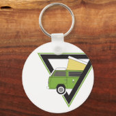 三角形クラシックグリーンキャンパーバン キーホルダー (正面)
