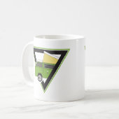 三角形クラシックグリーンキャンパーバン コーヒーマグカップ (正面左)