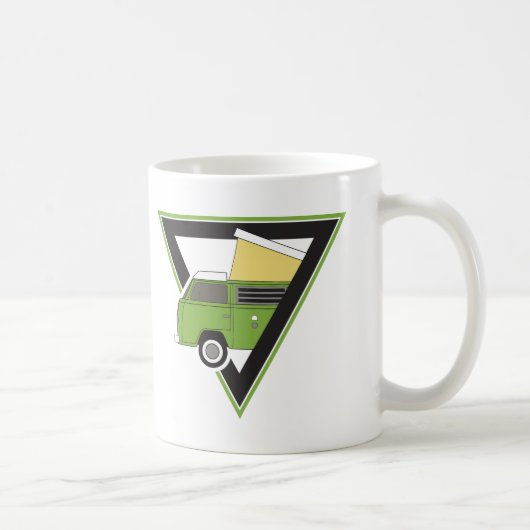 三角形クラシックグリーンキャンパーバン コーヒーマグカップ (右)