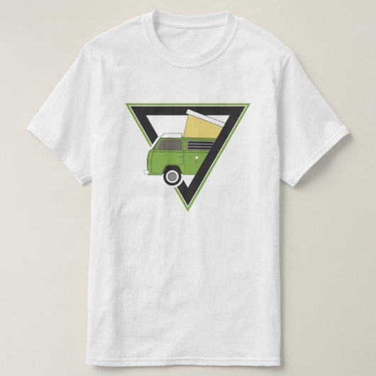 三角形クラシックグリーンキャンパーバン Tシャツ (デザイン正面)