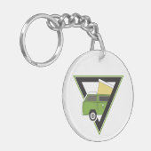 三角形クラシックグリーンバス キーホルダー (正面左)