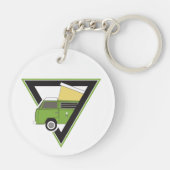 三角形クラシックグリーンバス キーホルダー (裏面)