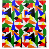 三角形コラージュ シャワーカーテン (正面)