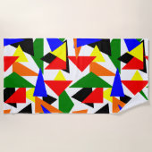 三角形コラージュ ビーチタオル (正面)