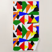 三角形コラージュ ビーチタオル (正面)