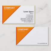 三角形コーナー – 3D効果 – オレンジと白 名刺 (正面/裏面)