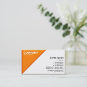 三角形コーナー – 3D効果 – オレンジと白 名刺 (スタンド正面)