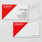 三角形コーナー – 3D効果 – 赤と白 名刺 (正面/裏面)