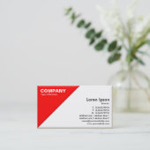 三角形コーナー – 3D効果 – 赤と白 名刺 (スタンド正面)