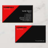 三角形コーナー – 3D効果 – 赤と黒 名刺 (正面/裏面)