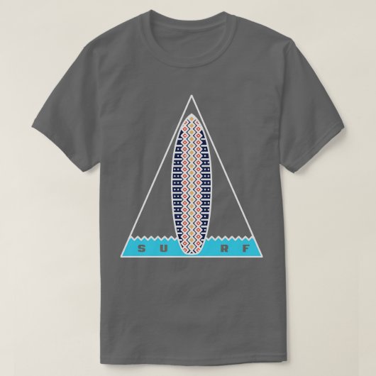 三角形サーフホワイトアウトラインTシャツ Tシャツ (デザイン正面)