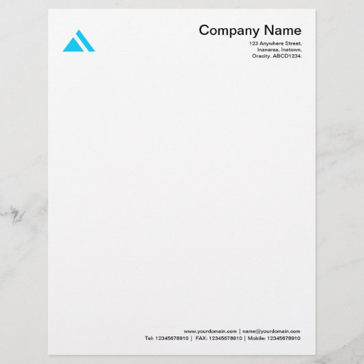 三角形シェイプ03 – スカイブルー レターヘッド (正面)