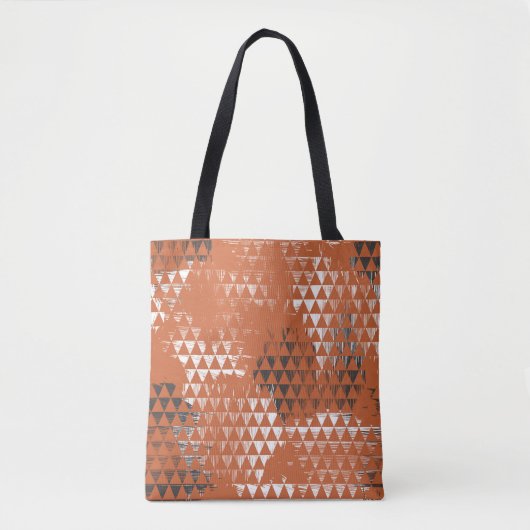 三角形シームレス：オレンジ色の背景 トートバッグ (正面)