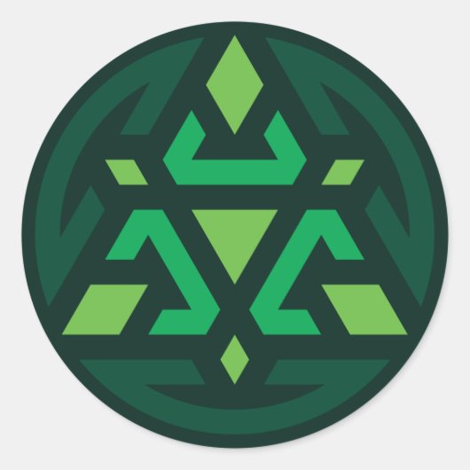 三角形シールドベクトルT7 – 緑 ラウンドシール (正面)