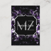 三角形ジオメトリックパープルスモーク銀河系モノグラム 名刺 (裏面)