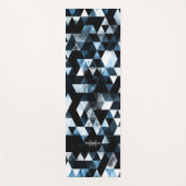 三角形ジオメトリブルースモークパターンモノグラム ヨガマット (正面)